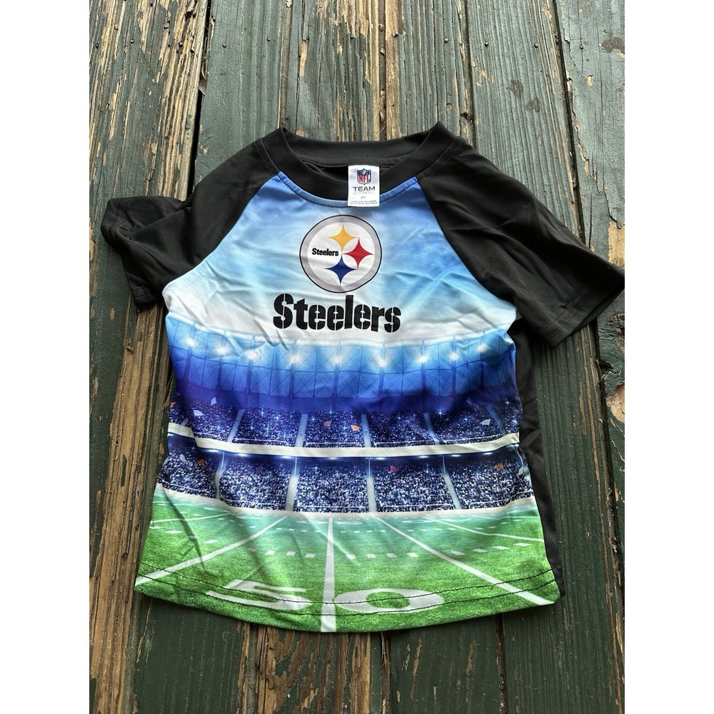Boys Pittsburgh Steelers Cute Short Sleeve Performance Logo Shirt 2t